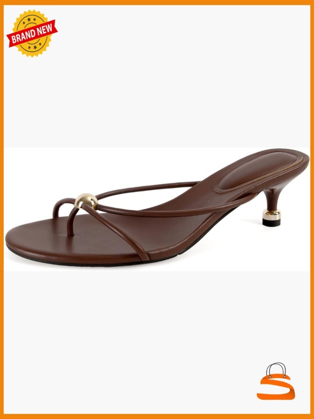 Open Toe Kitten Heel Flip Flop Sandals Vegan Leather Thong Heels